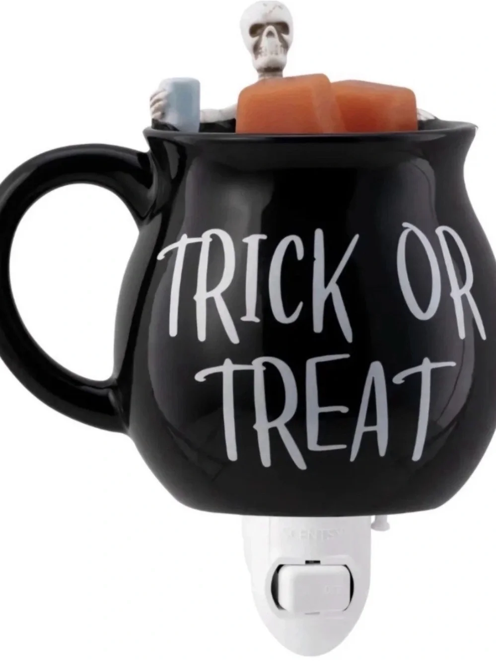 Retired Scentsy Chilling Brew Mini Wax Warmer Halloween Skeleton
